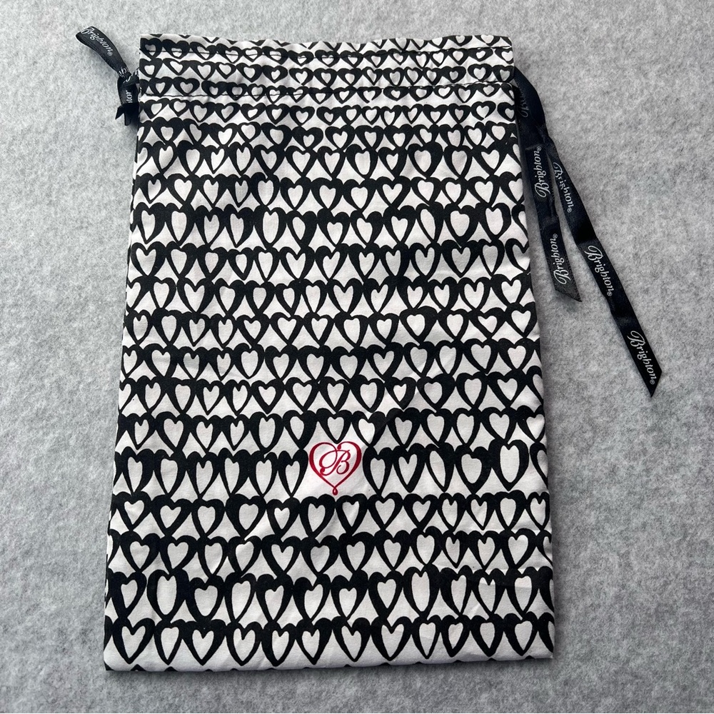 Brighton Heart Black White Drawstring Dust Cover Travel Bag 11”x7”